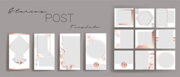 Ontwerpachtergronden voor sociale media banner Reeks instagramverhalen en postkadermalplaatjes Vectorverhalendekking royalty-vrije illustratie Ontwerpachtergronden voor sociale media banner Reeks instagramverhalen en postkadermalplaatjes Vectorverhalendekking royalty-vrije illustratie