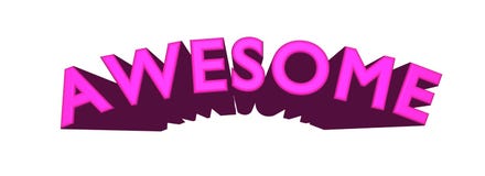 ONTZAGWEKKENDE 3D Tekst in Fuscia en Kastanjebruin royalty-vrije illustratie ONTZAGWEKKENDE 3D Tekst in Fuscia en Kastanjebruin royalty-vrije illustratie