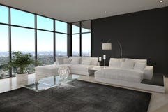 Ontzagwekkende Moderne Zolderwoonkamer | Architectuurbinnenland royalty-vrije stock afbeelding Ontzagwekkende Moderne Zolderwoonkamer | Architectuurbinnenland royalty-vrije stock afbeelding