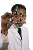 Oog voor Chemie in de Laag Dicht omhoog Wit BG van het Laboratorium Royalty-vrije Stock Fotografie Oog voor Chemie in de Laag Dicht omhoog Wit BG van het Laboratorium Royalty-vrije Stock Fotografie