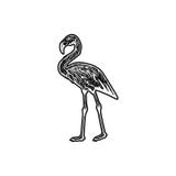 ooievaar, het ontwerpinspiratie van het flamingoembleem stock illustratie ooievaar, het ontwerpinspiratie van het flamingoembleem stock illustratie