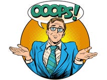 Oops hombre de negocios sorprendido ilustración del vector Oops hombre de negocios sorprendido ilustración del vector