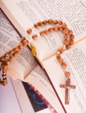 Open Bible And Rosary Stock Photography