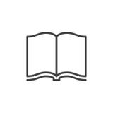 Open book line icon, outline vector sign, linear style pictogram isolated on white