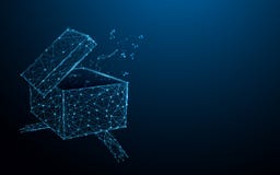 Open box form lines, triangles and particle style design. Illustration vector Open box form lines, triangles and particle style design. Illustration vector