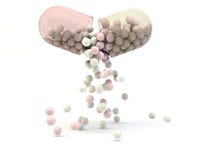 Open Pill With Scatter Drug Royalty Free Stock Photography