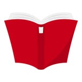 Open Red Book Flat Icon Isolated on White