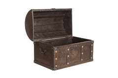 Open treasure chest isolated