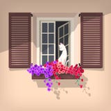 Open Window In The Morning Vector Illustration Stock ...
 Open Window At Morning