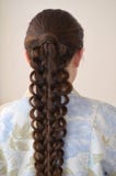Openwork French braid, hairstyle with long length of hair stock photography Openwork French braid, hairstyle with long length of hair stock photography