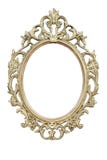 Openwork ovaal gouden gekleurd die kader op wit wordt geïsoleerd royalty-vrije stock foto's Openwork ovaal gouden gekleurd die kader op wit wordt geïsoleerd royalty-vrije stock foto's