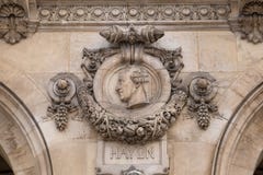 Opera architektoniczni szczegóły Obywatel De Paryż Uroczystej opery Garnier pałac jest sławnym baroku budynkiem w Paryż obraz stock Opera architektoniczni szczegóły Obywatel De Paryż Uroczystej opery Garnier pałac jest sławnym baroku budynkiem w Paryż obraz stock