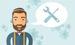 Operator man in headset stock illustration Operator man in headset stock illustration