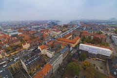 Opini?o da cidade da skyline do centro de Copenhaga Christianshavn no outono imagem de stock Opini?o da cidade da skyline do centro de Copenhaga Christianshavn no outono imagem de stock