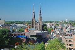 Opinião da baixa de Eindhoven - Países Baixos - da altura Imagens de Stock Royalty Free Opinião da baixa de Eindhoven - Países Baixos - da altura Imagens de Stock Royalty Free