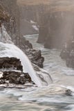Opinião detalhada da cachoeira de Islândia - de Gullfoss foto de stock Opinião detalhada da cachoeira de Islândia - de Gullfoss foto de stock