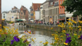 Opinión de la ciudad de Gante, Bélgica, 4k metrajes Opinión de la ciudad de Gante, Bélgica, 4k metrajes