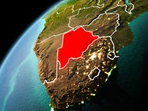 Opinión de la tarde de Botswana en la tierra Imágenes de archivo libres de regalías Opinión de la tarde de Botswana en la tierra Imágenes de archivo libres de regalías