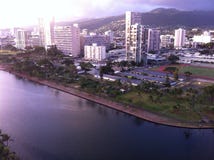 Opinión de la ventana de Waikiki Fotos de archivo Opinión de la ventana de Waikiki Fotos de archivo