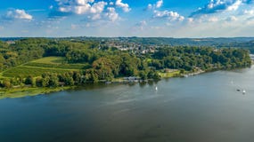 Opinión de Rhin desde arriba de Alemania imágenes de archivo libres de regalías Opinión de Rhin desde arriba de Alemania imágenes de archivo libres de regalías