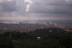 Opinión sobre Batumi, Georgia en el crepúsculo Foto de archivo Opinión sobre Batumi, Georgia en el crepúsculo Foto de archivo