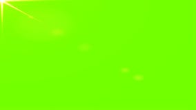 Optical Solar Light Lens Flare Effect Isolated Over Green Screen Matte Background Animation Footage. Lens Flare Effects