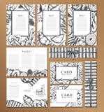 Opuscolo del ristorante del menu, carta di nome e labal illustrazione di stock Opuscolo del ristorante del menu, carta di nome e labal illustrazione di stock