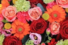 Orange And Red Wedding Flowers Royalty Free Stock Photo