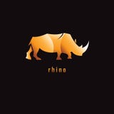 Orange de gradient de rhinocéros sur un fond foncé logo Symbole Vecteur illustration libre de droits Orange de gradient de rhinocéros sur un fond foncé logo Symbole Vecteur illustration libre de droits