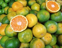 Orange Fruit. Green Orange in Market stock photography Orange Fruit. Green Orange in Market stock photography