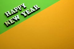Photo for new year on the green orange background. stock photography Photo for new year on the green orange background. stock photography