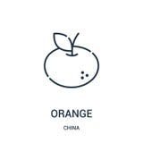 orange icon vector from china collection. Thin line orange outline icon vector illustration. Linear symbol for use on web and vector illustration orange icon vector from china collection. Thin line orange outline icon vector illustration. Linear symbol for use on web and vector illustration