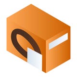 Orange ljusbrun asksymbol, isometrisk stil royaltyfri illustrationer Orange ljusbrun asksymbol, isometrisk stil royaltyfri illustrationer