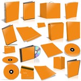 Orange samling för blank räkning 3d stock illustrationer Orange samling för blank räkning 3d stock illustrationer