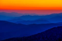 Orange Sunset Great Smoky Mountain National Park Stock Photo