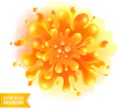 Orange vector paint splash on watercolor vector illustration Orange vector paint splash on watercolor vector illustration