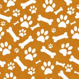 Orange and White Dog Paw Prints and Bones Tile Pattern Repeat Ba Royalty Free Stock Photos Orange and White Dog Paw Prints and Bones Tile Pattern Repeat Ba Royalty Free Stock Photos