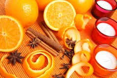 Oranges, Spices And Candles Stock Image Oranges, Spices And Candles Stock Image