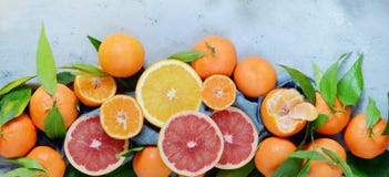 Oranges, Tangerines, Lemons, Grapefruit With Leaves And Branches Of A Christmas Tree. Christmas Lights, New Year, Concept Royalty Free Stock Photos Oranges, Tangerines, Lemons, Grapefruit With Leaves And Branches Of A Christmas Tree. Christmas Lights, New Year, Concept Royalty Free Stock Photos
