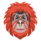 Orangutan kierowniczy logo Małpia Wektorowa dekoracyjna emblemat ilustracja ilustracji Orangutan kierowniczy logo Małpia Wektorowa dekoracyjna emblemat ilustracja ilustracji