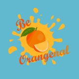 Oranje fruit vectorillustratie met tekst royalty-vrije illustratie Oranje fruit vectorillustratie met tekst royalty-vrije illustratie
