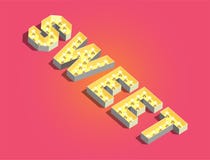 Ordet SÖTSAK i retro stil vektor illustrationer Ordet SÖTSAK i retro stil vektor illustrationer