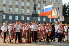 Orel, Rússia, o 4 de agosto de 2015: Festival popular de Orlovskaya Mozaika, Imagem de Stock Royalty Free