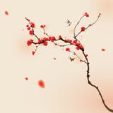 Oriental Style Painting, Plum Blossom In Spring Stock Image Oriental Style Painting, Plum Blossom In Spring Stock Image
