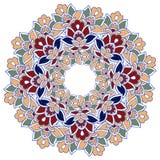 Orientalische Mandala Inder, persische runde Verzierung Ostmandalablau und -ROT lizenzfreie abbildung Orientalische Mandala Inder, persische runde Verzierung Ostmandalablau und -ROT lizenzfreie abbildung
