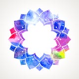 Orientalischer Rahmenvektor der Aquarellblume vektor abbildung Orientalischer Rahmenvektor der Aquarellblume vektor abbildung