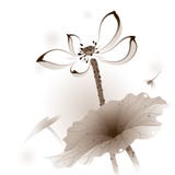 Orientalisk stil Lotus royaltyfri illustrationer Orientalisk stil Lotus royaltyfri illustrationer