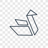 Origami concept vector linear icon isolated on transparent backg stock illustration Origami concept vector linear icon isolated on transparent backg stock illustration