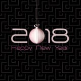 2018 Origami Happy New Year Origami Merry Christmas Ball. Greeting card and background royalty free illustration 2018 Origami Happy New Year Origami Merry Christmas Ball. Greeting card and background royalty free illustration