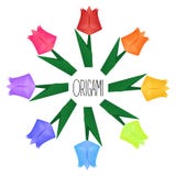 Origamy-Bucheinband mit Papiertulpen lizenzfreies stockbild Origamy-Bucheinband mit Papiertulpen lizenzfreies stockbild